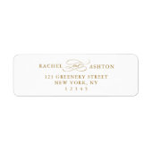 Gold Elegant Script Return-adres Etiket (Voorkant)