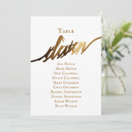 Gold Elegant Script Tabel Nummer 11 Zitplaatskaart Kaart
