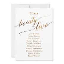 Gold Elegant Script Tabel Nummer 22 Zitplaatsen Gr