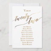 Gold Elegant Script Tabel Nummer 22 Zitplaatsen Gr Kaart (Achterkant)