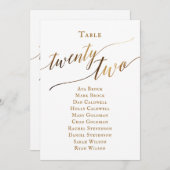 Gold Elegant Script Tabel Nummer 22 Zitplaatsen Gr Kaart (Voorkant / Achterkant)