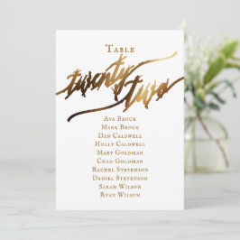 Gold Elegant Script Tabel Nummer 22 Zitplaatsen Gr Kaart