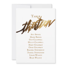 Gold Elegant Script Table Number 13 Seating Chart