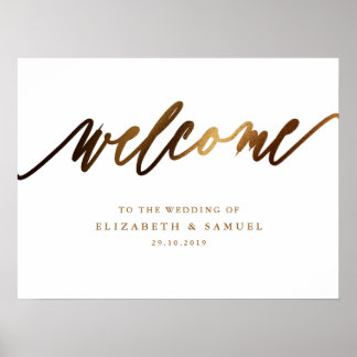 Gold Elegant Script Typography Poster