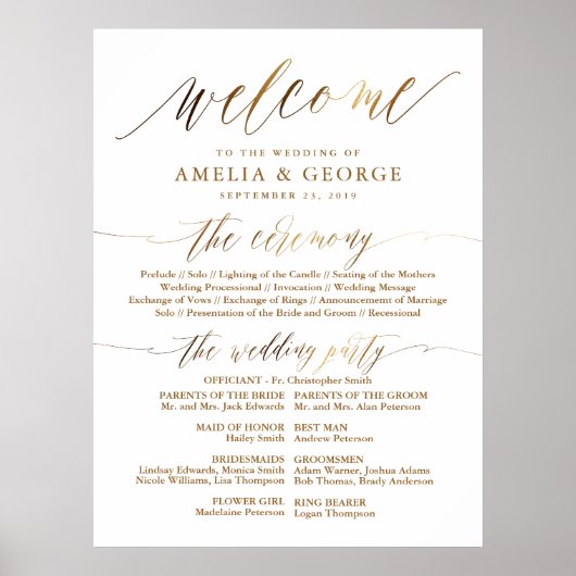 Gold Elegant Script Typography Poster (Voorkant)