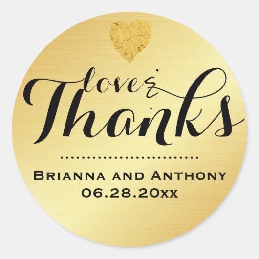 Gold Elegant Script Wedding Bedankt Sticker (Voorkant)