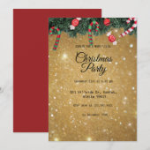 Gold Elegant Simple Moderne kerstparty Kaart (Voorkant / Achterkant)