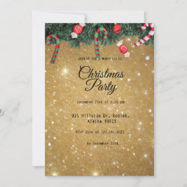 Gold Elegant Simple Moderne kerstparty Kaart