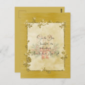 Gold Elegant Sparkly Frame Save the Date Briefkaart (Voorkant / Achterkant)