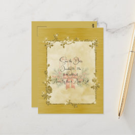 Gold Elegant Sparkly Frame Save the Date Briefkaart