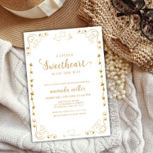 Gold Elegant Sweetheart Valentijn Baby shower