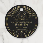 Gold Elegant Tarot Card Wedding Favor Labels (Achterkant)