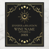 Gold Elegant Tarot Kaart Weddenschap Wine Label Wijn Etiket (Enkel label)