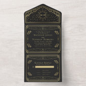 Gold Elegant Tarot Kaart Wedding Invitation (Binnen)