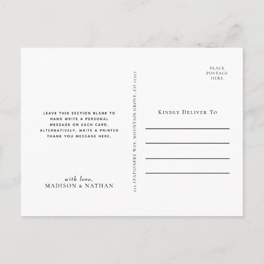 Gold Elegant Tarot Wedding Bedankt Foto Briefkaart (Achterkant)