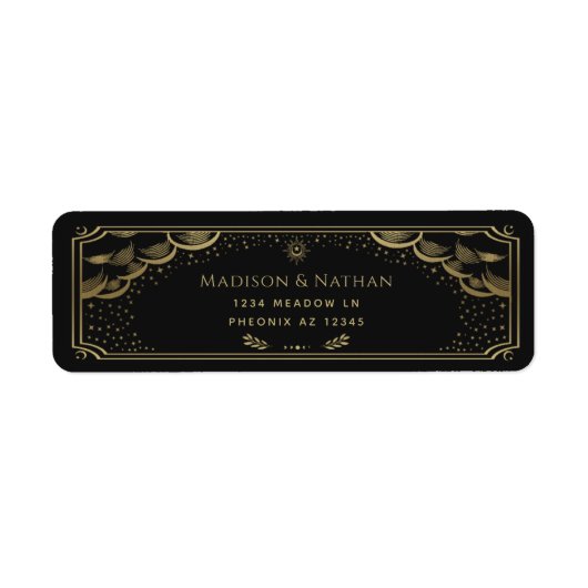 Gold Elegant Tarot Wedding Label (Voorkant)
