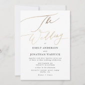 Gold Elegant Traditional Calligraphy Wedding Kaart (Voorkant)