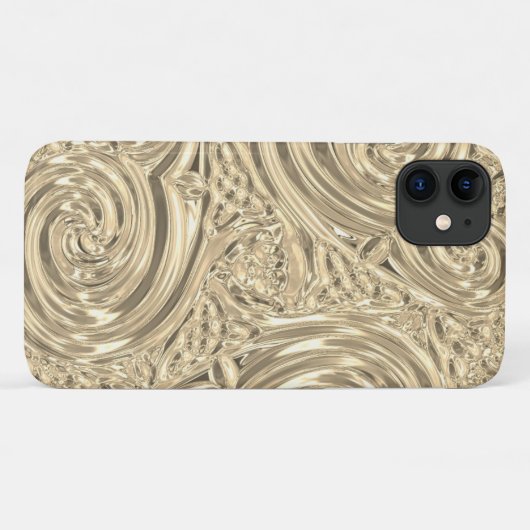 Gold elegant Victoriaans art nouveau Case-Mate iPhone Case (Achterkant (horizontaal))