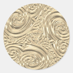 Gold elegant Victoriaans art nouveau Ronde Sticker