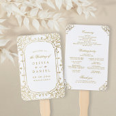 Gold elegant  vintage bruiloft handwaaier