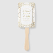 Gold elegant  vintage bruiloft handwaaier (Voorkant)