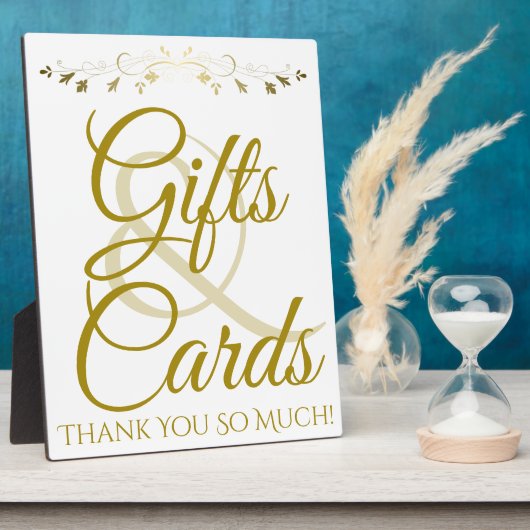 Gold Elegant Wedding Gifts & Cards Plaque Sign Fotoplaat (Zijkant)