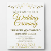 Gold Elegant Wedding Welcome Plaque Fotoplaat (Voorkant)