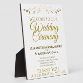 Gold Elegant Wedding Welcome Plaque Fotoplaat (Zijkant)