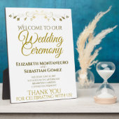 Gold Elegant Wedding Welcome Plaque Fotoplaat (Zijkant)
