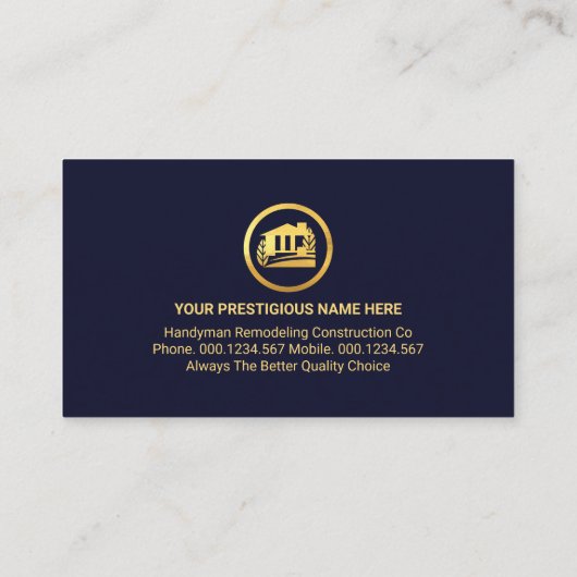 Gold elektrische Handyman Tools Lijst Visitekaartje (Achterkant)