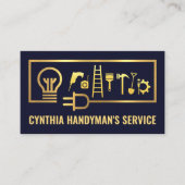 Gold elektrische Handyman Tools Lijst Visitekaartje (Voorkant)