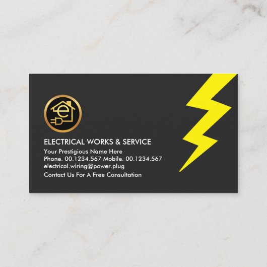 Gold elektrische Home Circuit Lijst Visitekaartje (Achterkant)