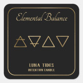 Gold elementair saldo kaarsenlabel voor de intenti vierkante sticker (Voorkant)