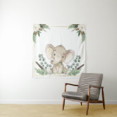 Gold Elephant Baby shower Backdrop Wandkleed (In situ)