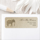 Gold Elephant Craft Paper Weduwingadres Etiket (Insitu)