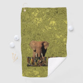 Gold Elephant Design Golfhanddoek (Insitu)