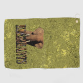 Gold Elephant Design Golfhanddoek (Horizontaal)