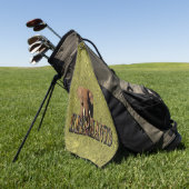 Gold Elephant Design Golfhanddoek (Groen)
