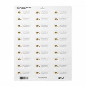 Gold Elephant Family Return-adres Etiket (Full Sheet)