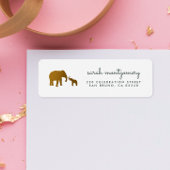 Gold Elephant Family Return-adres Etiket