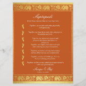 Gold Elephant Indian & Hindu Wedding Program Card Programmakaart (Achterkant)