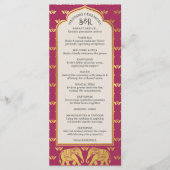 Gold Elephant Indian & Hindu Wedding Program Kaart (Voorkant)