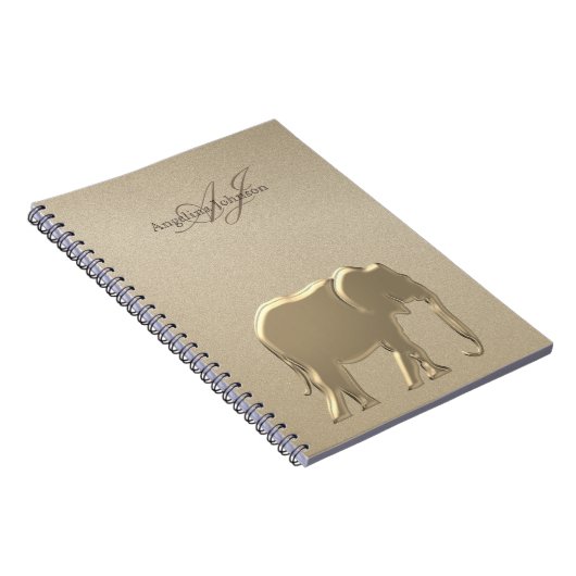 Gold Elephant Luxury Monogramed Notitieboek (Rechterzijde)