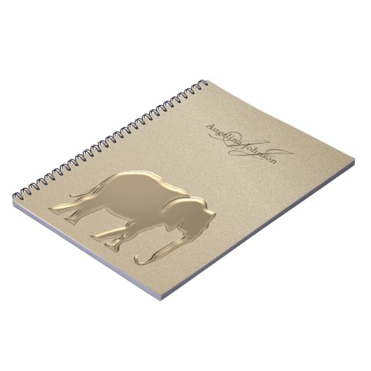 Gold Elephant Luxury Monogramed Notitieboek (Linkerzijde)