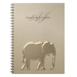 Gold Elephant Luxury Monogramed Notitieboek