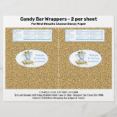 Gold Elephant Prince Baby shower Snoep Bar Wrapper Flyer (Voorkant)