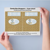 Gold Elephant Prince Baby shower Snoep Bar Wrapper Flyer (Hand)