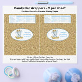 Gold Elephant Prince Baby shower Snoep Bar Wrapper Flyer (Enkel)