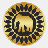 GOLD ELEPHANT RONDE STICKER (Voorkant)
