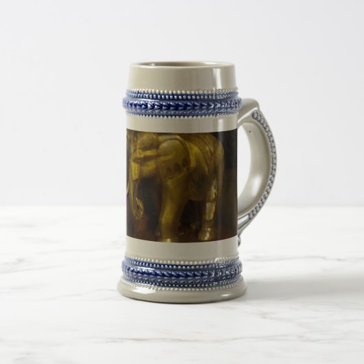 Gold Elephants Grey/Blue 22 oz Stein Bierpul (Voorkant rechts)